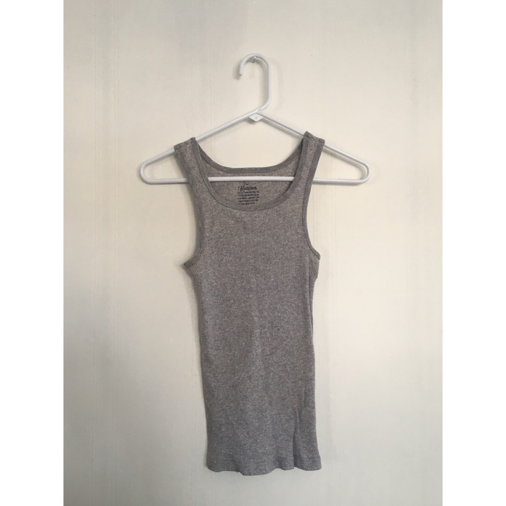 Grey Ribbed Racerback Tank